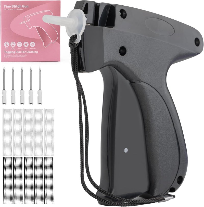Fonwill Clothing Label Gun,Standard Retail Price Tag Labeling Gun Kit,Having 5 Needles, 1000 Micro Fasteners,Suitable for Store,Warehouse,Consignment,Yard Sale,etc.(Black-1) - Image 1